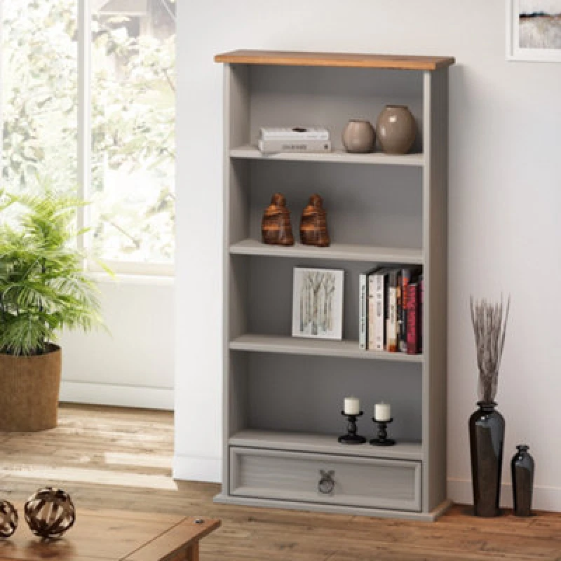Image of MERCERS FURNITURE Corona Grey Wax 1 Drawer dvd Rack 5060335868589