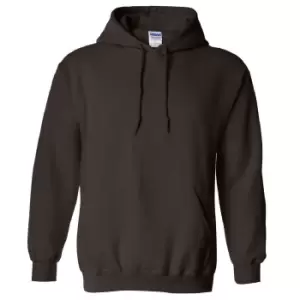 image of Gildan Heavy Blend Adult Unisex Hooded Sweatshirt / Hoodie (S) (Dark Chocolate)