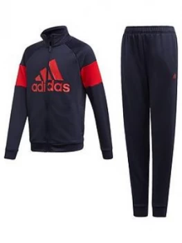 Image of Adidas Boys Tracksuit Badge Of Sport - Navy