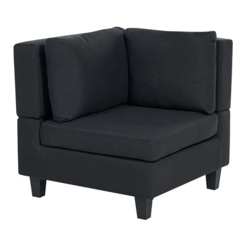 Image of Beliani Corner Seat Unstad Fabric Black