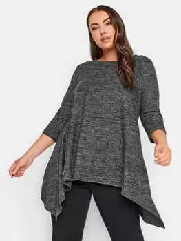 Image of Yours Hanky Hem Pocket Tunic Grey, Size 18, Women