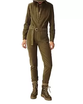Image of ba & sh Darius Belted Corduroy Jumpsuit