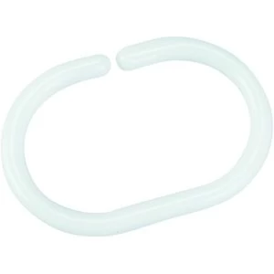 image of Wickes White Shower Curtain Rings - Pack of 12