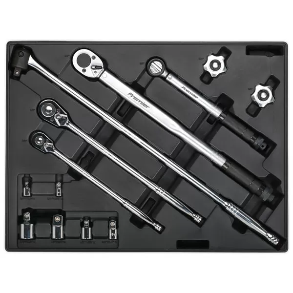 image of Sealey TBT32 Tool Tray Ratchet, Torque Wrench, Breaker Bar & Socket Adaptor 13pc