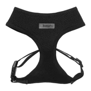 Image of Bunty Soft Mesh Adjustable Dog Harness with Rope Lead - Black - Large