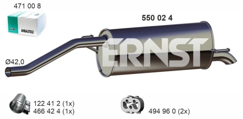 Image of Rear silencer ERNST 550024