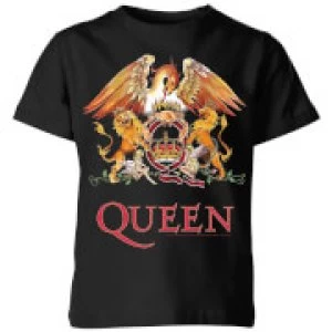 Image of Queen Crest Kids T-Shirt - Black - 11-12 Years