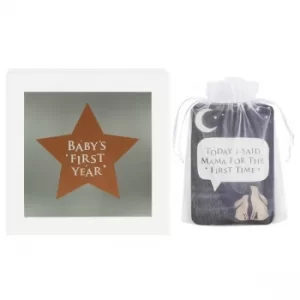 image of Baby's First Year Milestone Card & Wooden Keepsake Box