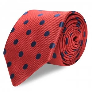 image of Shires Show Tie - Red/Navy Dot