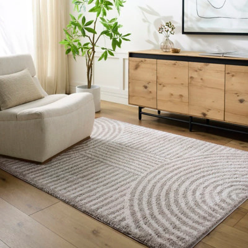 Image of Livabliss Machine Washable Modern Shaggy Medium Grey Pauline Area Rug 200 X 275cm - Easy Care, Ideal For Living Room & Bedroom
