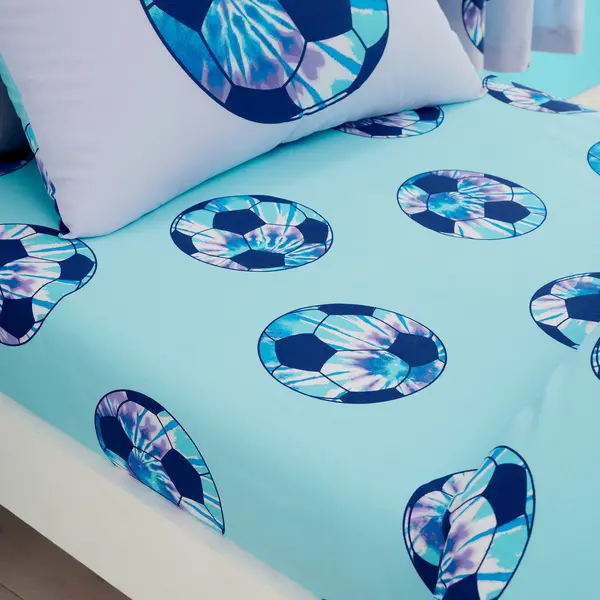 Image of Tie Dye Football Purple Fitted Sheet Purple
