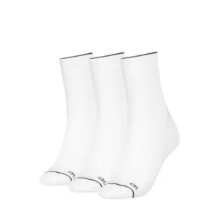 Image of Calvin Klein Athletic Crew Socks 3 Pack Womens - White