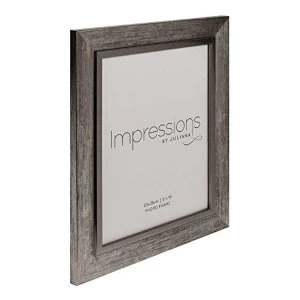Image of 8" x 10" - Impressions Brushed Pewter Effect Photo Frame
