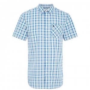 image of Jack Wills Stableton Short Sleeve Check Shirt - Cornflower