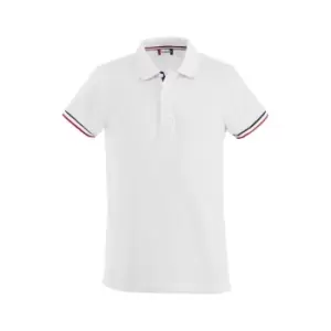 image of Clique Mens Newton Stripe Detail Polo Shirt (S) (White)