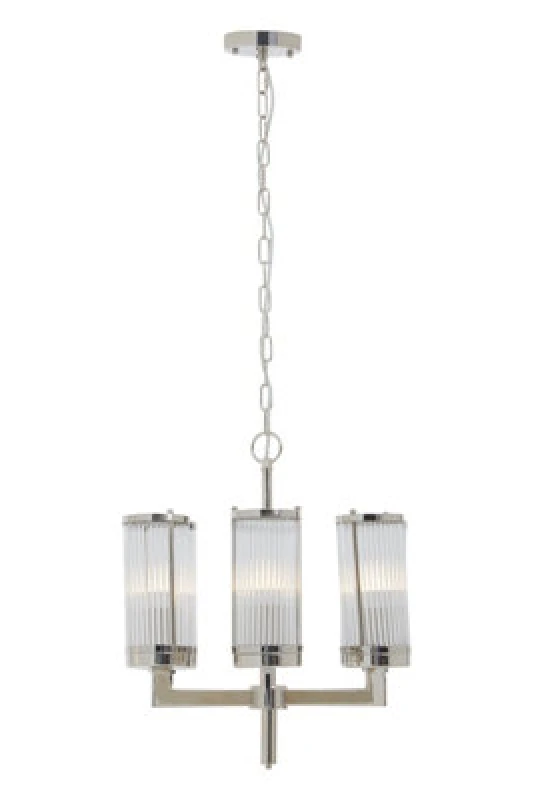 Image of Orsina Hilton Pendant Light, Silver, Metal, Glass