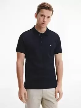 image of Tommy Hilfiger Bubble Structure Slim Fit Polo Shirt, Desert Sky Size M Men