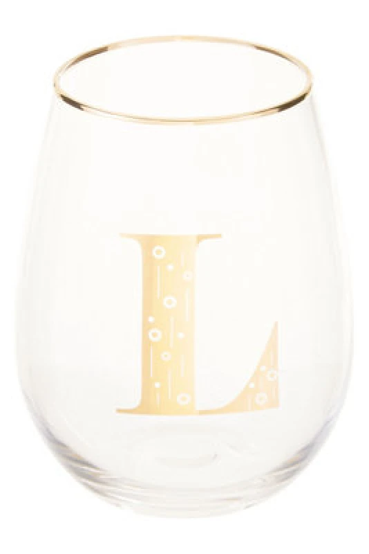 Image of Premier Housewares Claro Letter L Stemless Wine Glass Clear