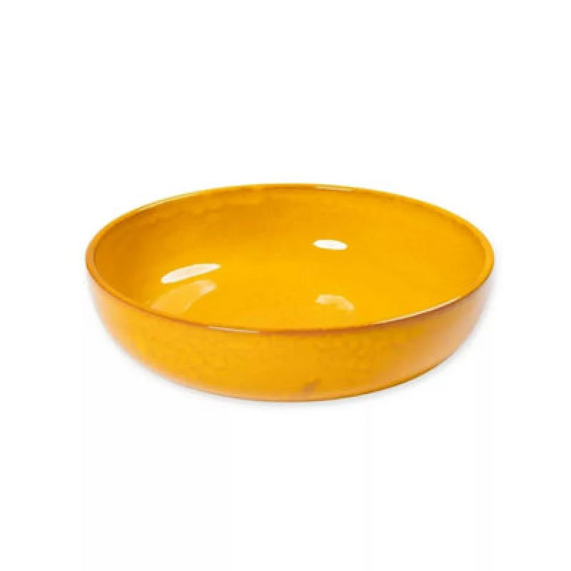 Image of Verano Spanish Ceramics Selena Glazed Hand Dipped Kitchen Dining Large Bowl Orange (Diam) 30Cm