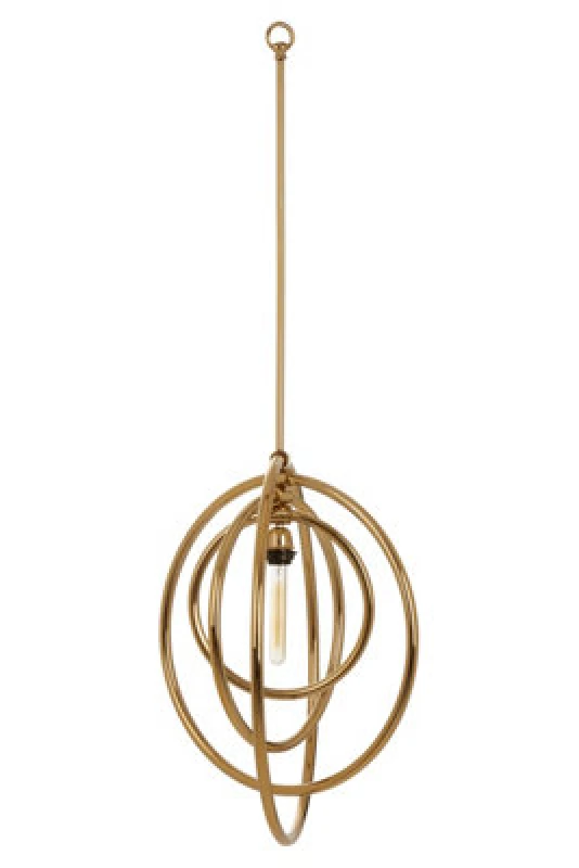 Image of Orsina Gold Finish Pendant Light, Elliptical Stainless Steel Frame For Statement Lighting, Ceiling Light Fixture