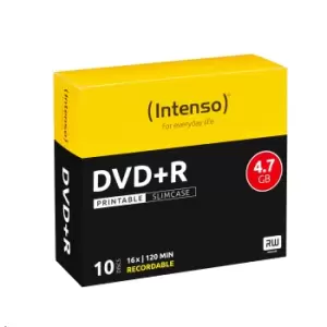 image of Intenso DVD+R 4.7GB, Printable, 16x 10 pc(s)