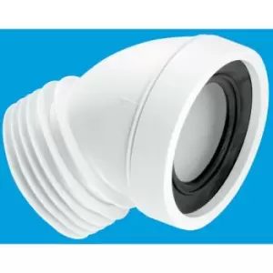 Image of McAlpine 45° Angle Rigid WC Connector - 110mm Outlet