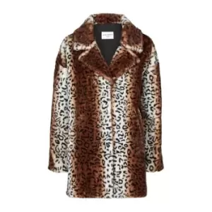 Image of James Lakeland Leopard Fuax Fur Coat - Multi