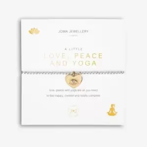 Image of A Little Love, Peace And Yoga Silver 17.5cm Stretch Bracelet 5226