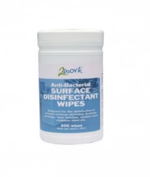 image of 2Work 200 Disinfectant Wipes Tub