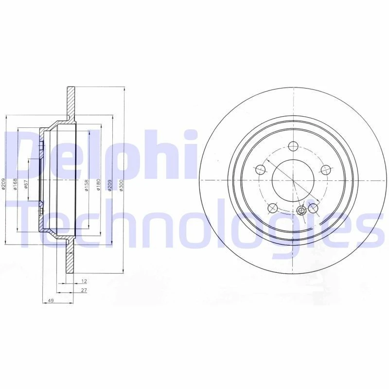 Image of DELPHI Brake disc DELPHI BG4298C