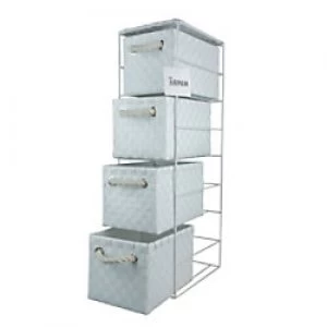 image of ARPAN Storage Cabinet with 4 Drawers Polypropelene White 18 x 25 x 65 cm