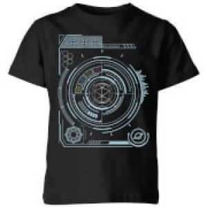 Image of Crystal Maze Futuristic Crystal Kids T-Shirt - Black - 11-12 Years