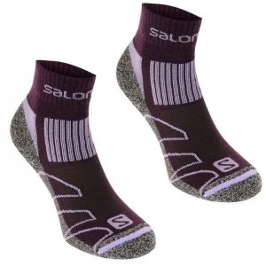 Image of Salomon Merino Low 2 Pack Ladies Walking Socks - Plum/Lila