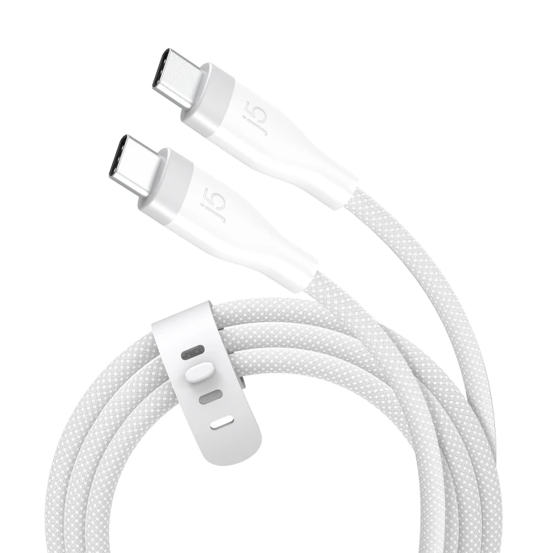 Image of j5 create j5create JUCX18L18W USB-C 60W Ultra Soft Double-Braided Fast Charging Cable JUCX18L18W-N