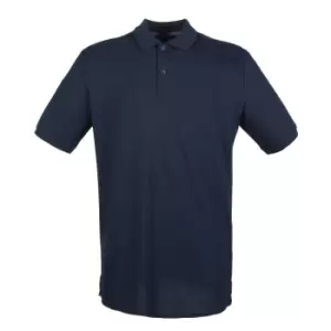 image of Henbury Mens Modern Fit Cotton Pique Polo Shirt (XS) (Navy)