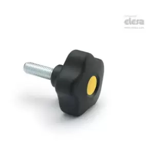 Image of Elesa - Lobe knob-VCT.43 p-M6x16-Soft-C9 Black
