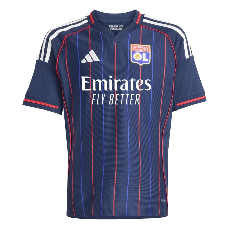 Image of adidas Olympique Lyon Away Shirt 2025 2026 Juniors Blue male 7-8 Years