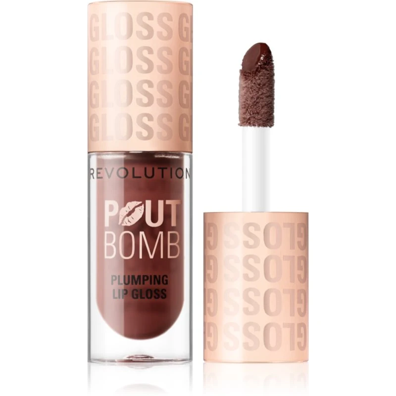 Image of Revolution Pout Bomb Plumping Lip Gloss Espresso Cool Nude