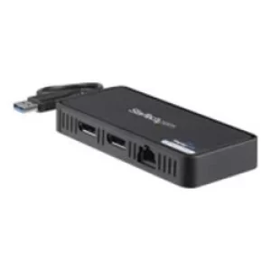 Image of STARTECH USBA2DPGB USB TO DUAL DISPLAYPORT MINI DOCKING STATION 4K GBE USB 3.0 Laptops Laptop Docking Stations