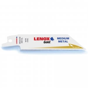 Image of Lenox Gold 18TPI Medium Thickness Metal Cutting Reciprocating Saw Blades 102mm Pack of 5