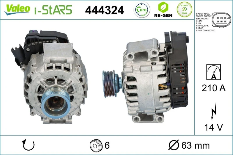 Image of VALEO 444324 Alternator, starter VALEO RE-GEN REMANUFACTURED STOP&START Alternator,starter (3079)