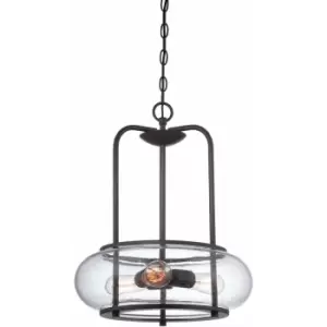Image of Loops - 1 Bulb Ceiling Pendant Light Fitting Old Bronze LED E27 60W Bulb