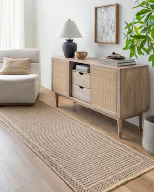 Image of Livabliss In- & Outdoor Cottage Jute-Look Beige Mindy Runner Rug 80 X 220 Cm - Easy To Clean, Perfect For Balcony, Kitchen Or Dining Room