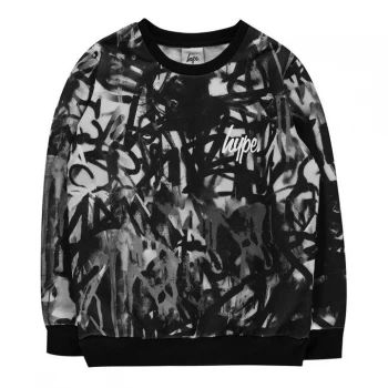 Image of Hype Mono Mark Crew Sweatshirt - Black/White