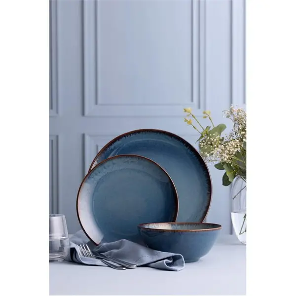 image of Mason Cash Reactive Glaze Blue 12pc Dinnerset 12pc Blue 40919218000