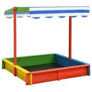Image of VidaXL Sandbox with Adjustable Roof Fir Wood Multicolour UV50