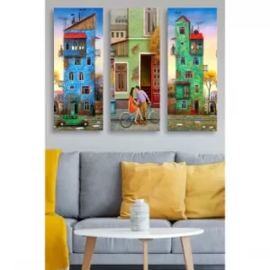 Image of MDF0085 Multicolor Decorative MDF Painting (3 Pieces)