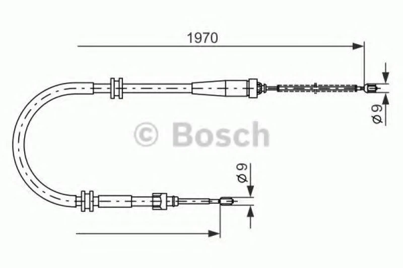 Image of Handbrake cable Bosch 1 987 482 253