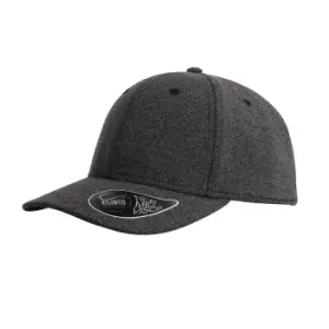 Image of Atlantis Loop Mid Visor Rayon Blend 6 Panel Cap (One Size) (Black)