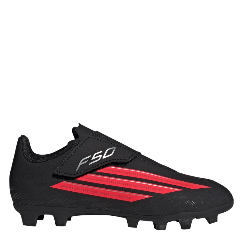 Image of adidas F50 Club Childrens Astro Turf Football Boots Black/Red male C10 (28)